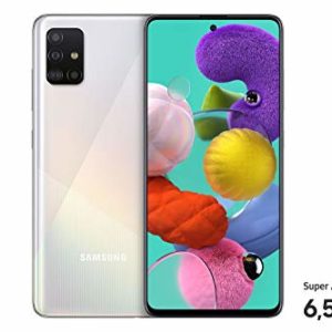 Samsung Galaxy A51 Android Smartphone ohne Vertrag, 4 Kameras, 6,5 Zoll Super AMOLED Display, 128 GB/4 GB RAM, Dual SIM, Handy in weiß