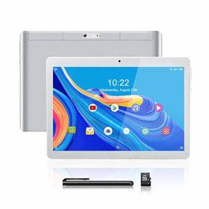 HOPLAZA 10.1 Zoll 3G Android Tablet PC, Android 8.1, Quad Core CPU, Dual SIM Card, 2GB+64GB, IPS HD (1280 x 800), PC Tablet mit Zwei SIM Kartensteckplätzen, WiFi/WLAN/Bluetooth (Silber)