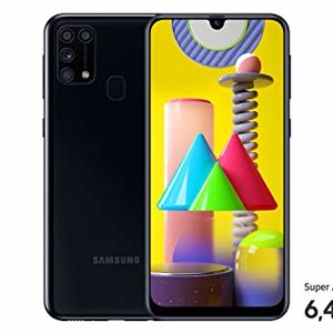 Samsung Galaxy M31 Android Smartphone ohne Vertrag, 4 Kameras, großer 6.000 mAh Akku, 6,4 Zoll Super AMOLED FHD+ Display, 64GB/6GB RAM, Handy in schwarz, deutsche Version exklusiv bei Amazon