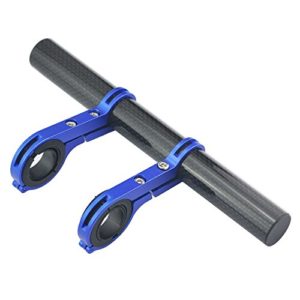 Upanbike  Fahrrad-Lenker-Erweiterung Karbonfaser Halterung Aluminiumlegierung Klemme Für Fahrrad-Tacho Scheinwerfer Licht Lampe Halter, Blue 20cm Double Clamp, 7.87''(two clamps)