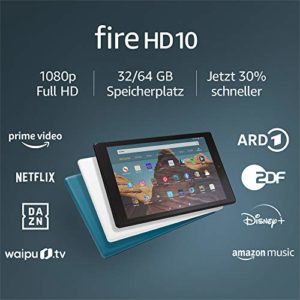 Fire HD 10-Tablet│10,1 Zoll großes Full HD-Display (1080p), 32 GB, Schwarz, Mit Werbung (vorherige Generation – 9.)