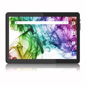 Tablet 10 Zoll Android 8.1 Tablet PC mit Zwei Simkarten Slot, Quad-Core, 1280x800 HD IPS, 16GB Speicher, 6000Amh, Dual-Kamera, WiFi/GPS/Bluetooth (Schwarz)
