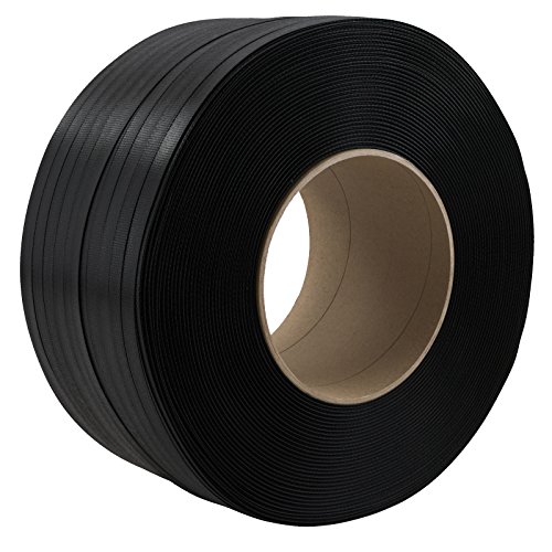 2 Rollen PP Umreifungsband Breite 12 mm Stärke 0,55 mm Länge je 3000 m Reißfestigkeit 135 KG Kern 200 mm Schwarz