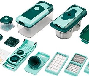 Genius Nicer Dicer Fusion Julietti | 23 Teile | Schneiden | Reiben | Julienne | Spiralen | Hobeln | Würfeln | Obst- und Gemüseschneider | Bekannt aus TV | NEU