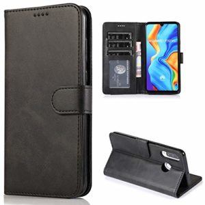 CTIUYA Schutzhülle für Huawei P30 Lite, Hülle Handyhülle Leder Klapphülle Handytasche Flip Brieftasche Schutzhülle Magnet Wallet Case Tasche Lederhülle für Huawei P30 Lite,Schwarz